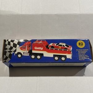 Getty collector’s Toy Truck and race car carrier